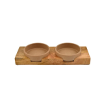 SET COMEDERO BAMBU CON SOPORTE MADERA MA